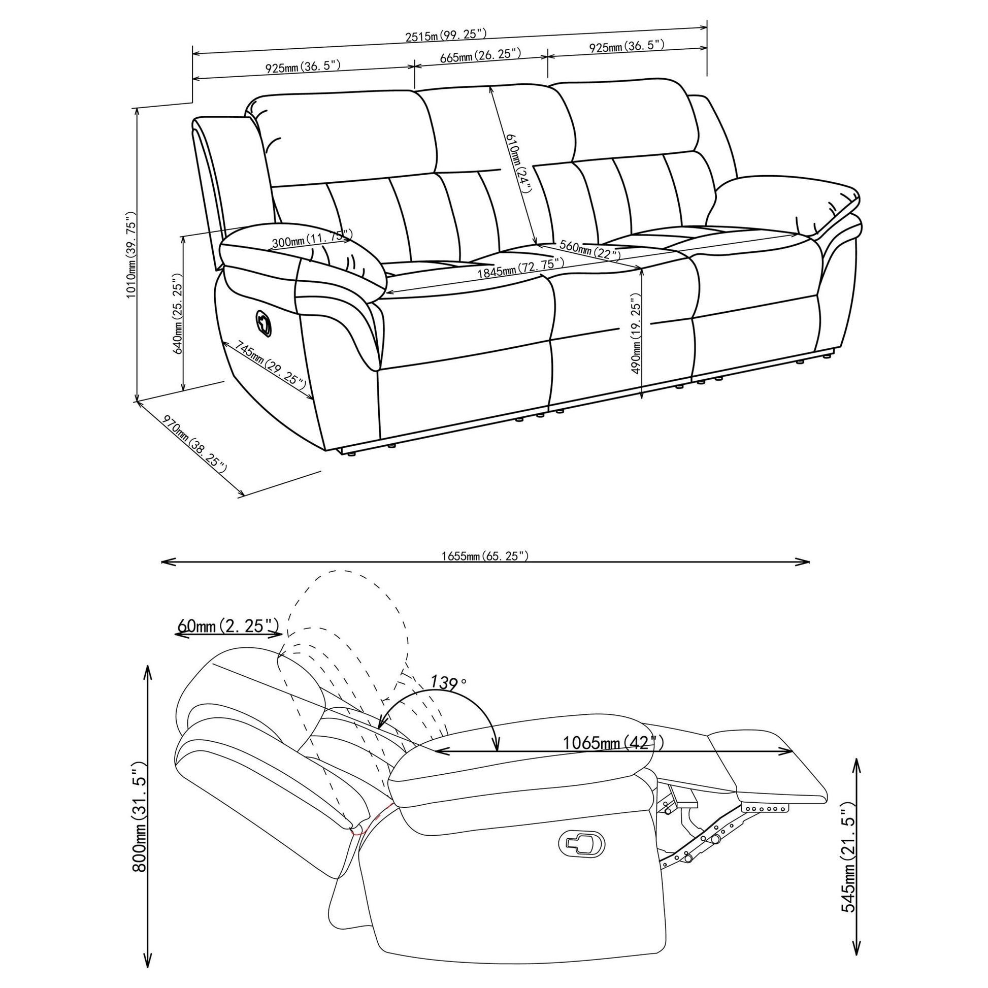 Divine - Sofa With Reclining Furniture Max