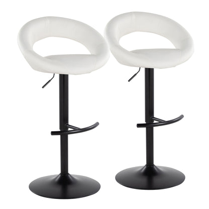 Posh - Contemporary Adjustable Barstool With Swivel & Rounded T Footrest (Set of 2) Lumi Source
