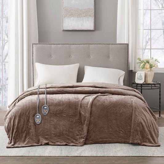 Heated Plush - Queen Blanket - Mink