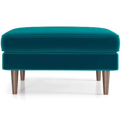Amber - Square Upholstered Ottoman Linen