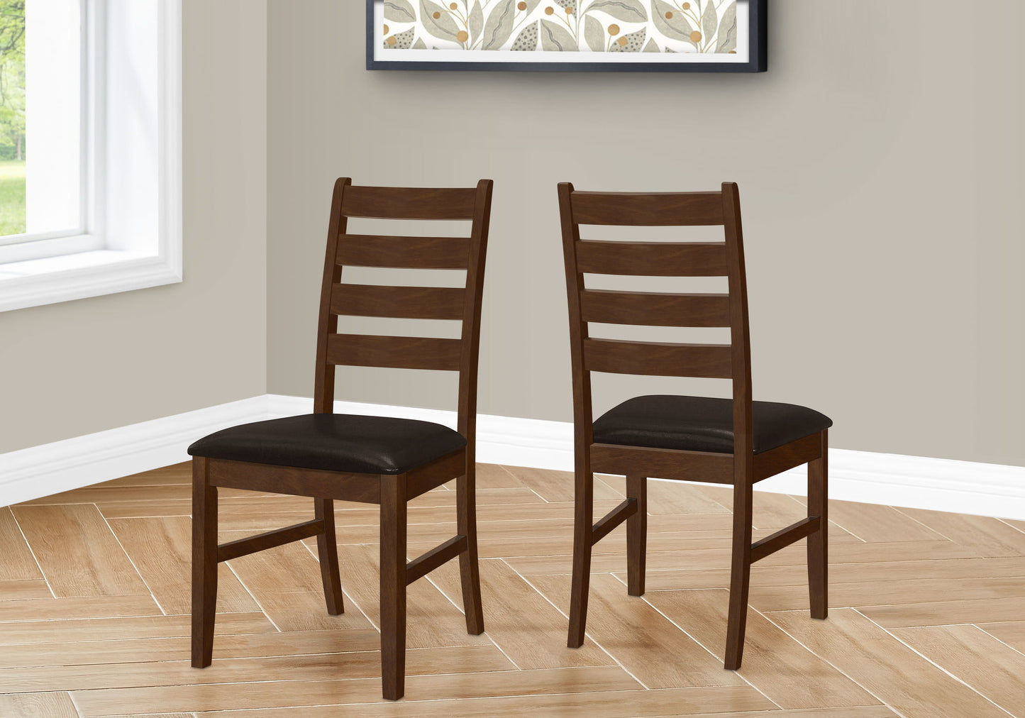 Dining Chair, Dining Room, Side, Upholstered, Transitional (Set of 2) - Brown 8th Street