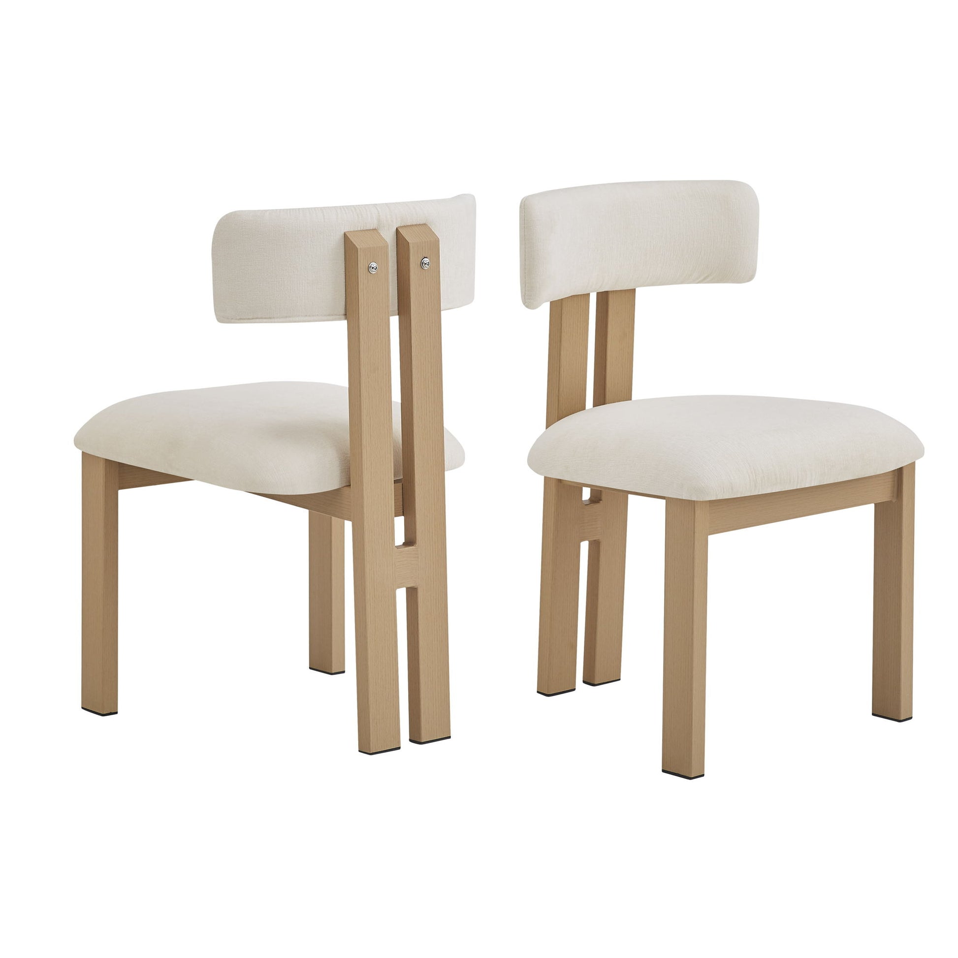Modern Upholstered Armless Dining Chairs With Metal Legs Noble House
