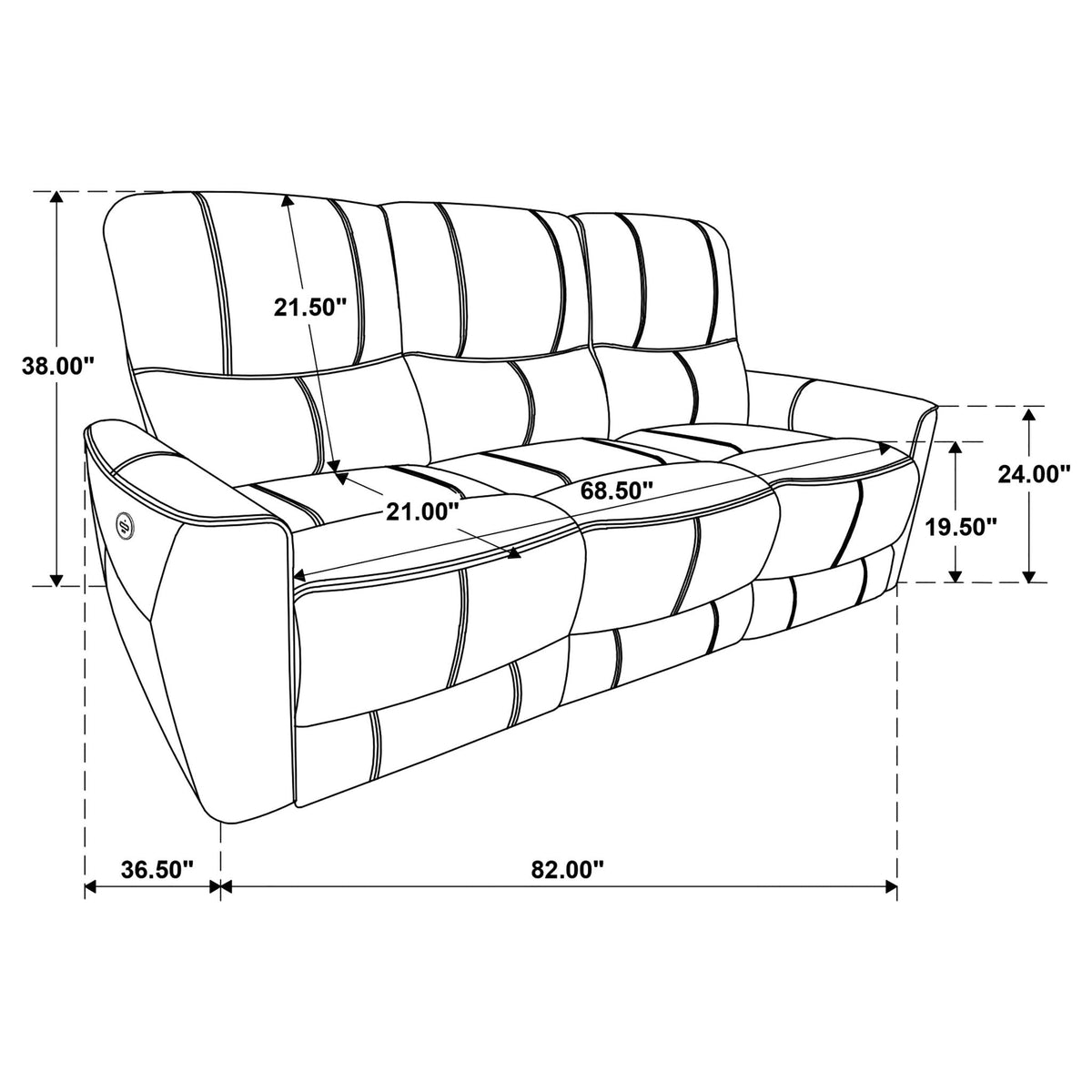 Amberly - 3 Piece Power Reclining Sofa Set - Light Gray Furniture Max