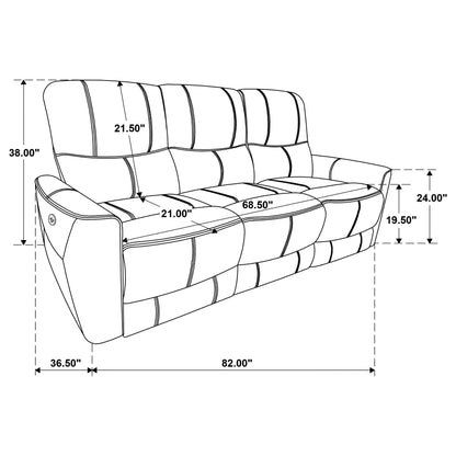 Amberly - 3 Piece Power Reclining Sofa Set - Light Gray Furniture Max
