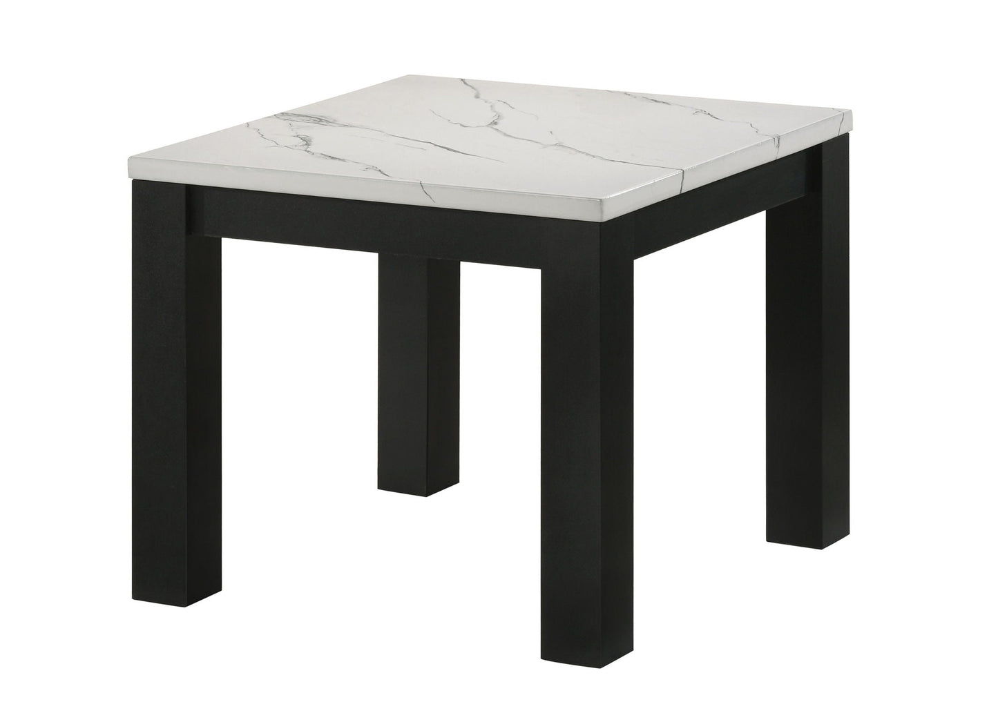 Ivy - 3 Piece Faux Marble White Cocktail Set - White / Black Crown Mark