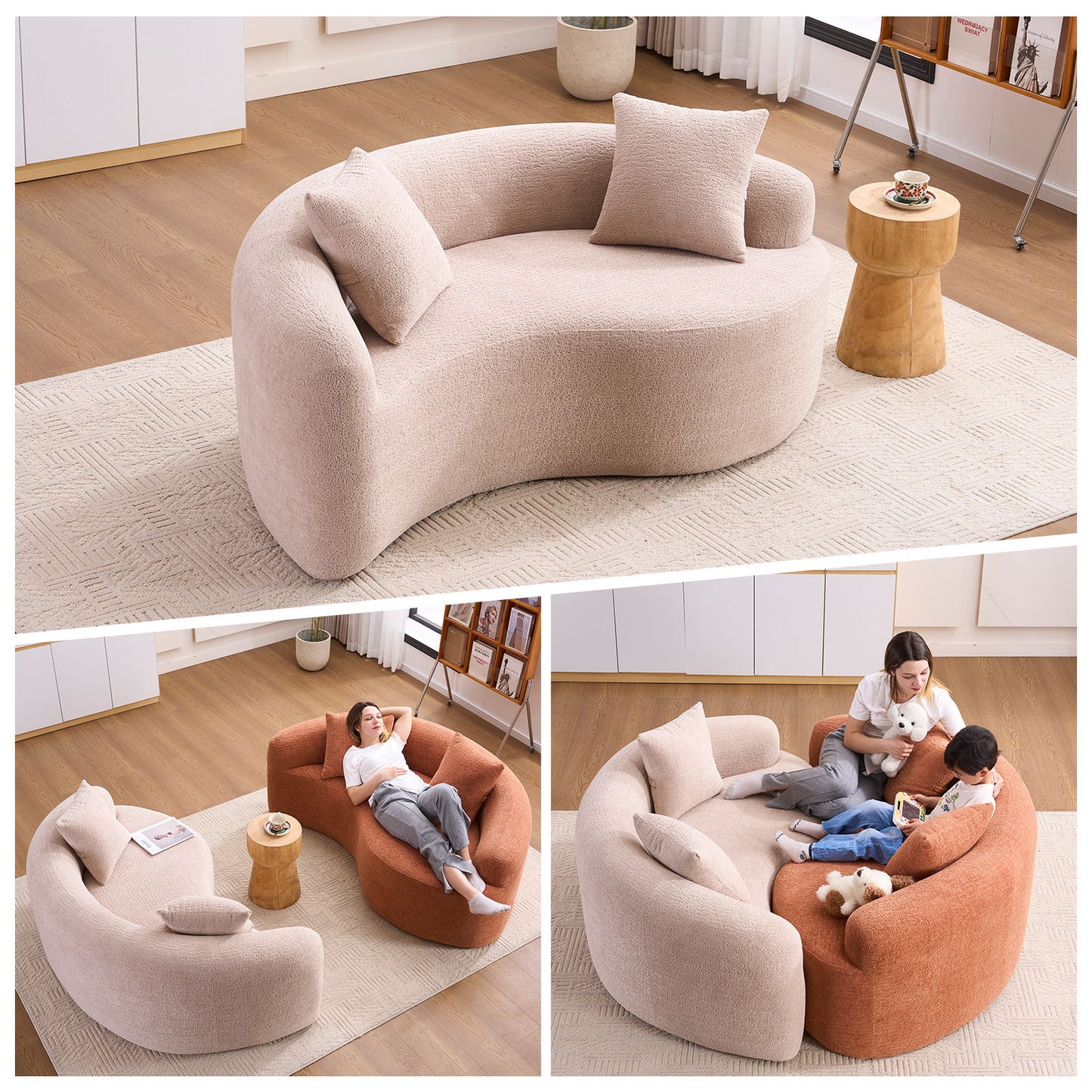 Tai Chi - Curved Dual Depth Loveseat Home Essentials