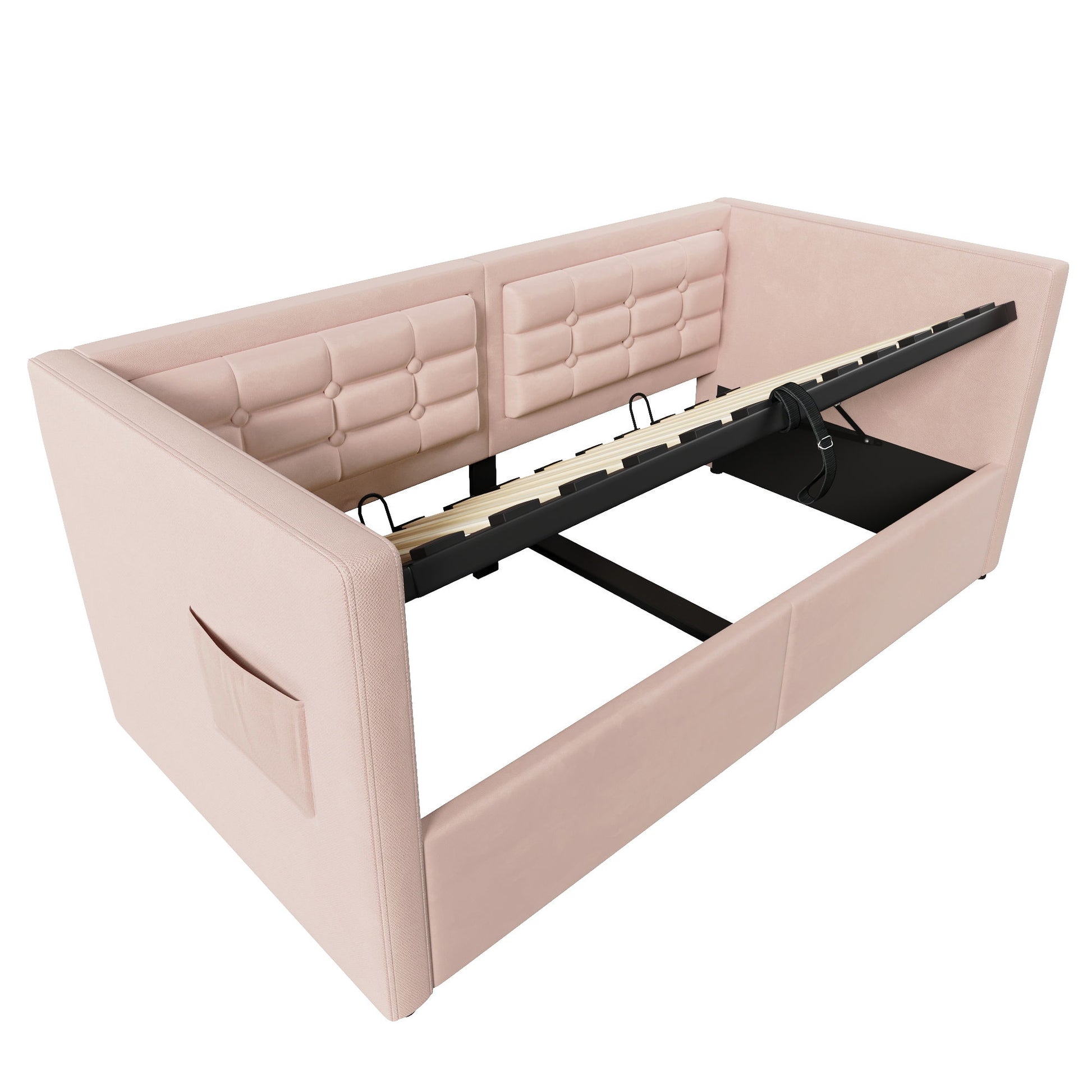 Upholstered Hydraulic Storage Daybed With USB & Type C Charging Artistry At Home