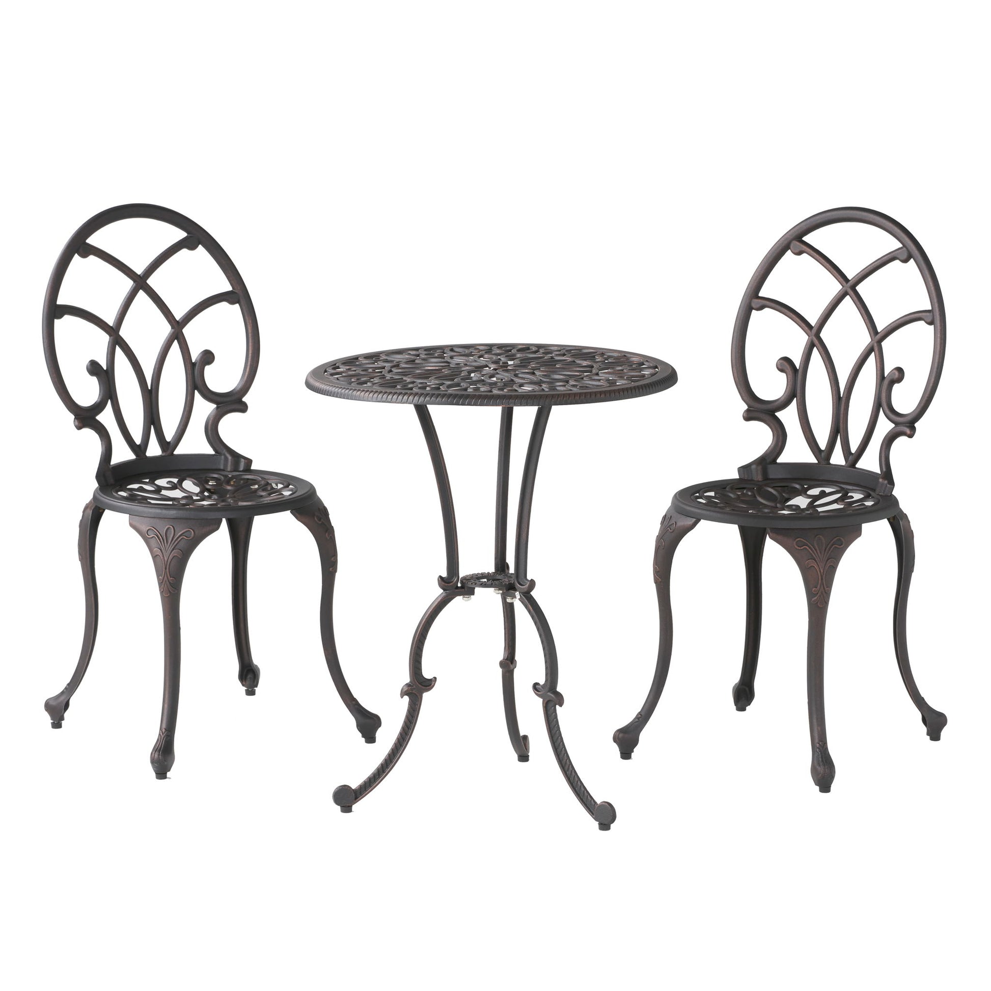 Charleston 3 Pieces Cast Bistro Set - Copper Noble House