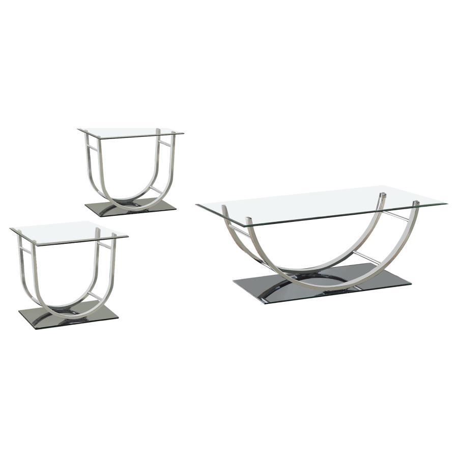 Danville - Glass Top Coffee Table Set Coaster Fine Furniture