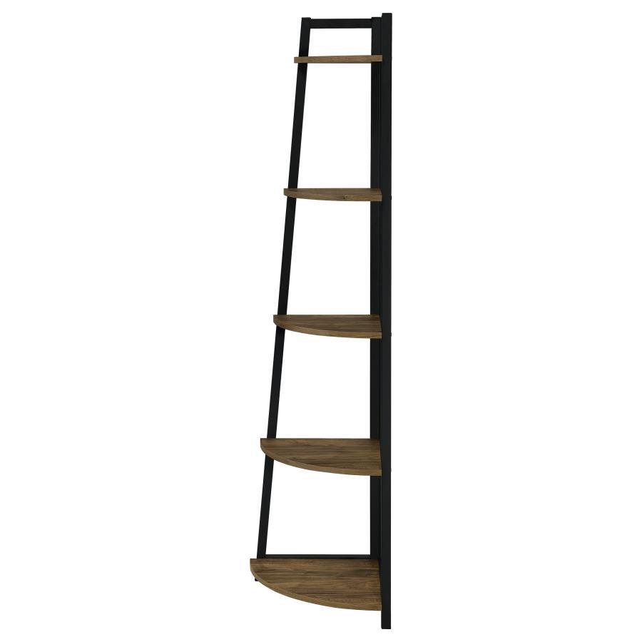 Jacksonville - 5-Shelf Bookshelf - Black And Aged Walnut CoasterEveryday
