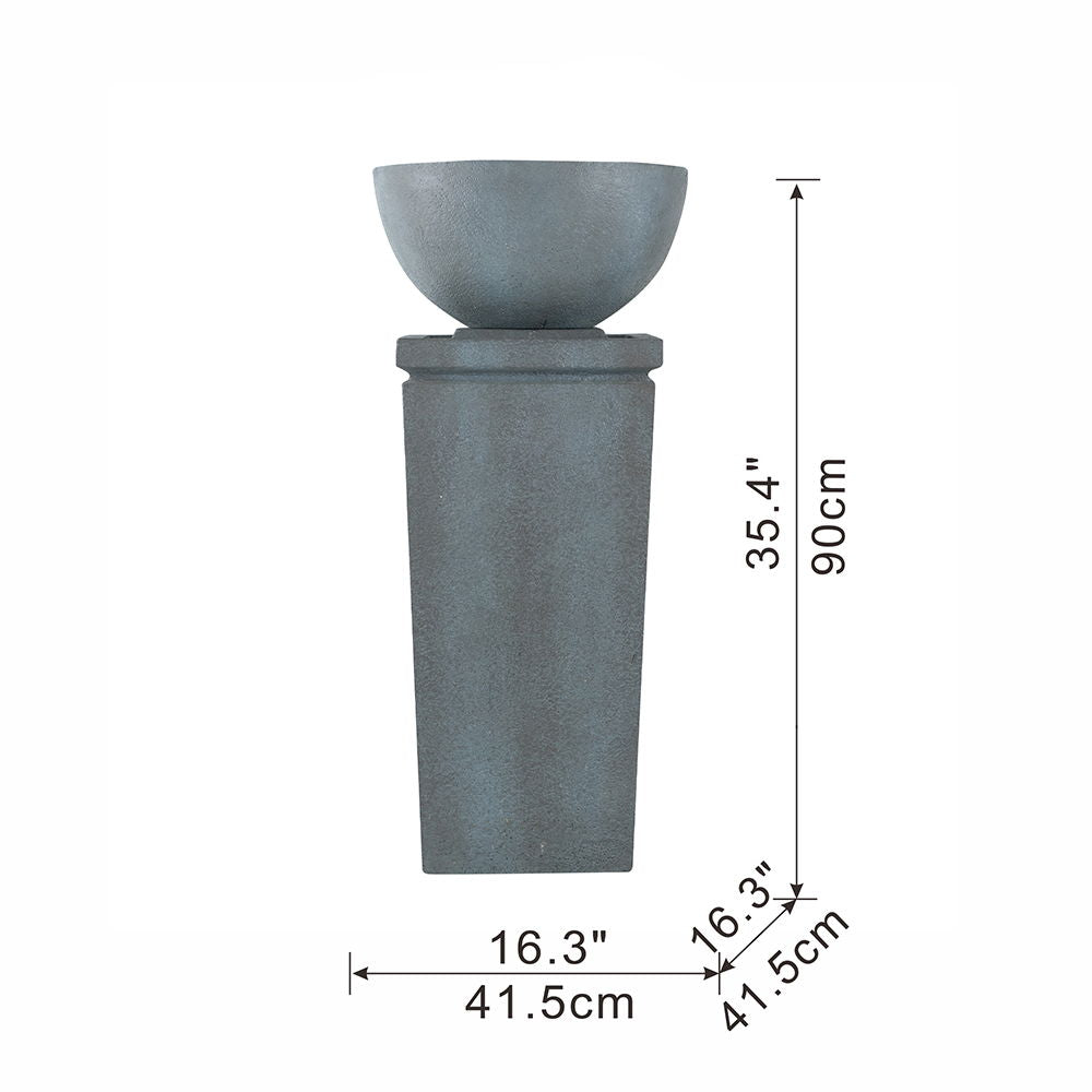 Zen Bowl Water Fountain, Outdoor Bird Feeder / Bath Fountains, Relaxing Water Feature For Garden Daily Nest