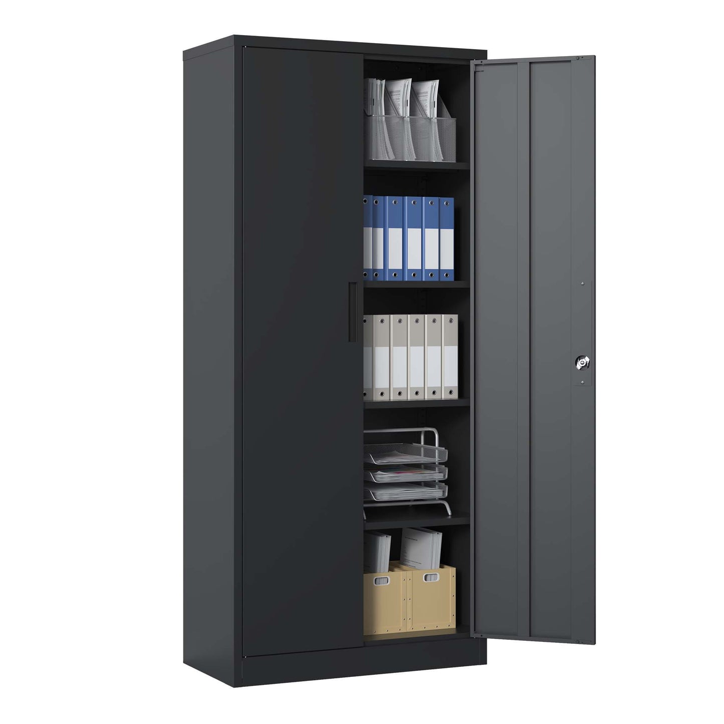 Heavy Metal Garage Storage Cabinet With Locking Doors, Steel, Adjustable Shelves Daily Nest