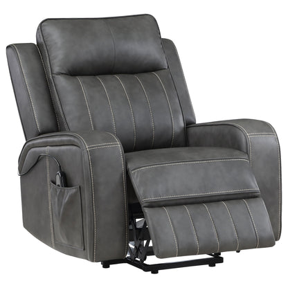 Mckinley - Upholstered Power Lift Recliner Chair With Remote Control - Gray Furniture Max