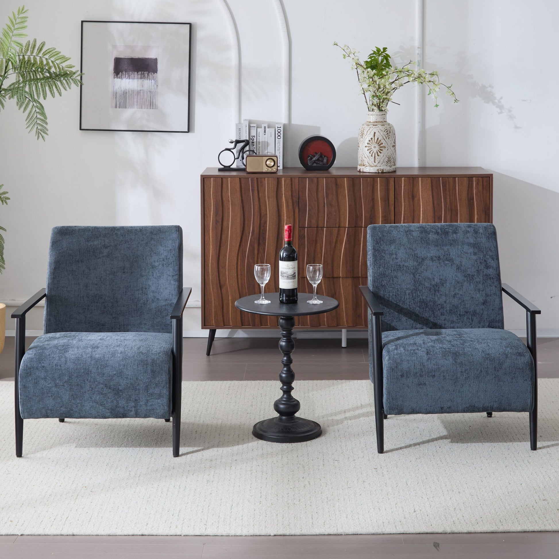 Modern Lounge Chair With Upholstery Noble House