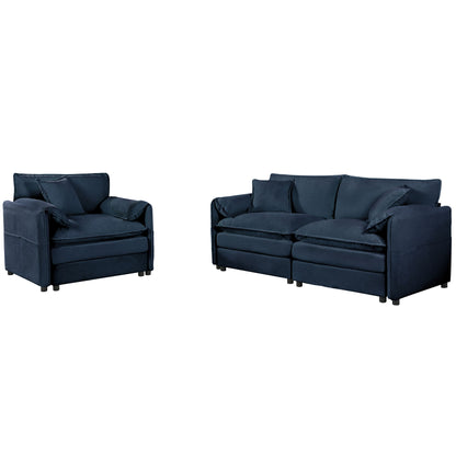 Modern Upholstered Loveseat And Armchair Set With Pillows Home Essentials