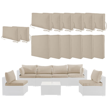 Cushion Covers For 7 Piece Wicker Sectional Sofa, 14 Pack Seat And Back Slipcovers With Zipper Home Essentials