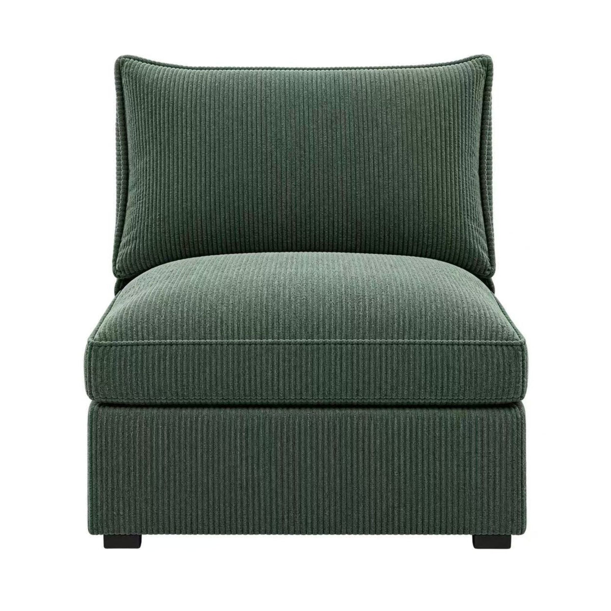 Armless Chair With Design For Living Room - Dark Green Home Essentials