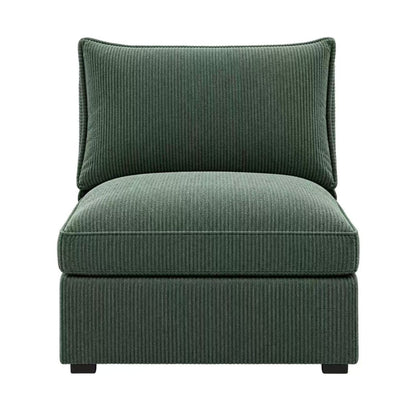 Armless Chair With Design For Living Room - Dark Green Home Essentials