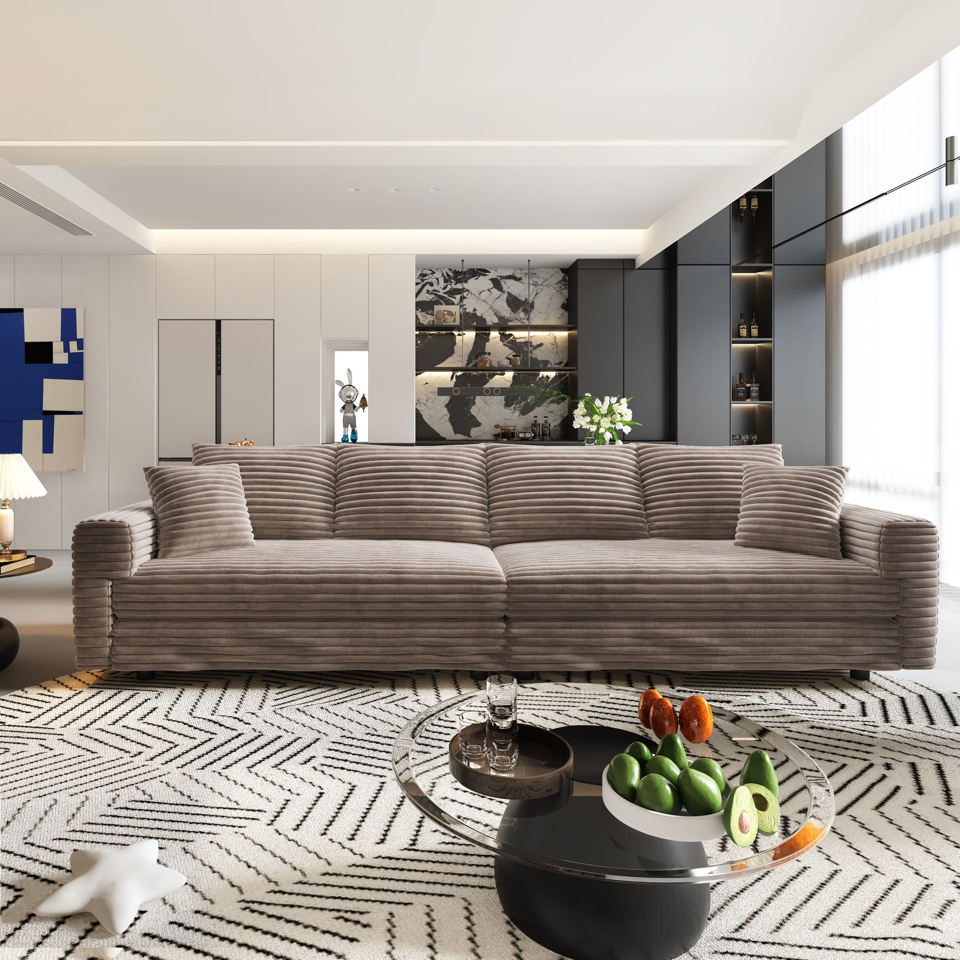 4 Seat Sofa, Deep Seat Couches With Soft Pillows Home Essentials