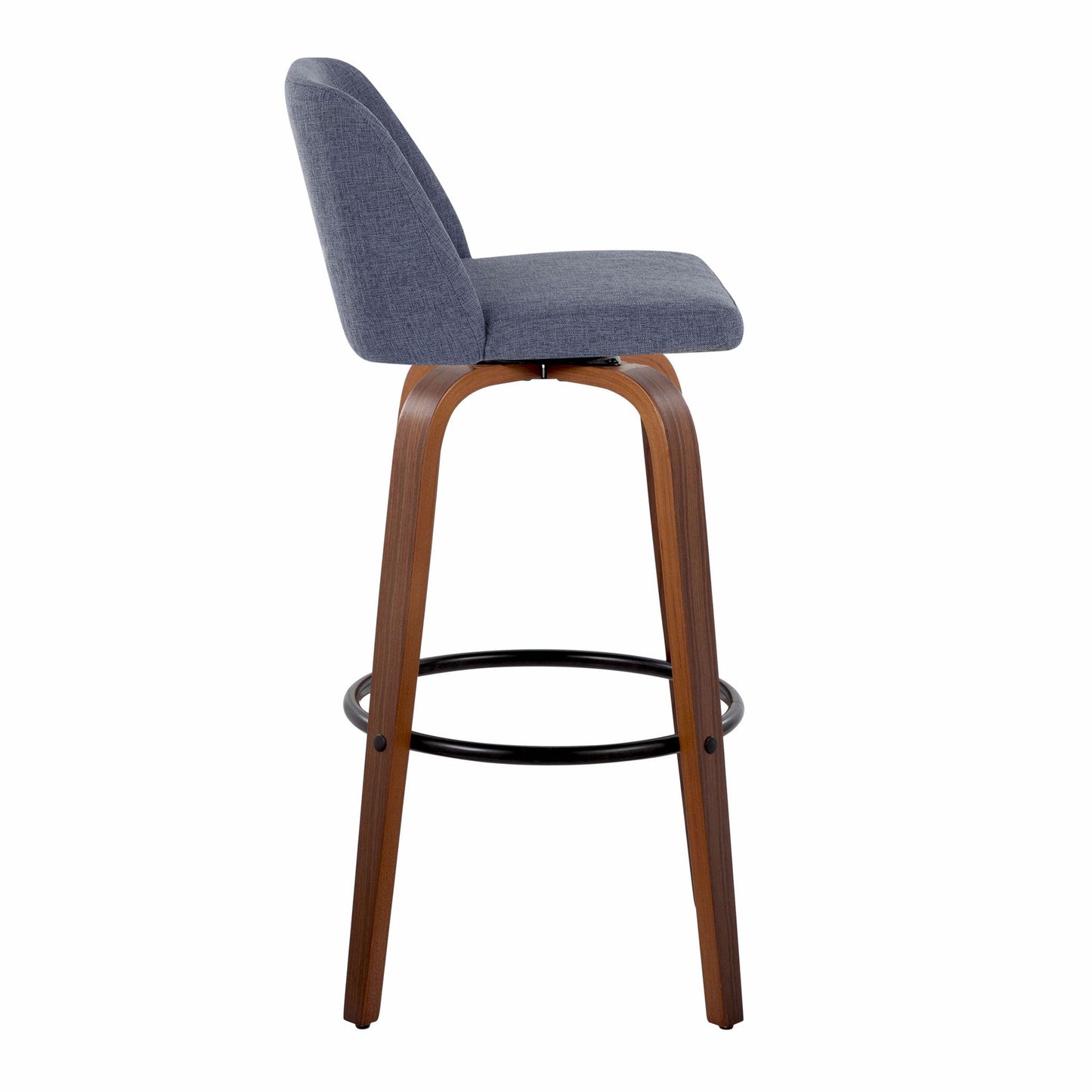 Toriano - Mid Century Modern Fixed Height Barstool Swivel And Round Footrest (Set of 2) Lumi Source
