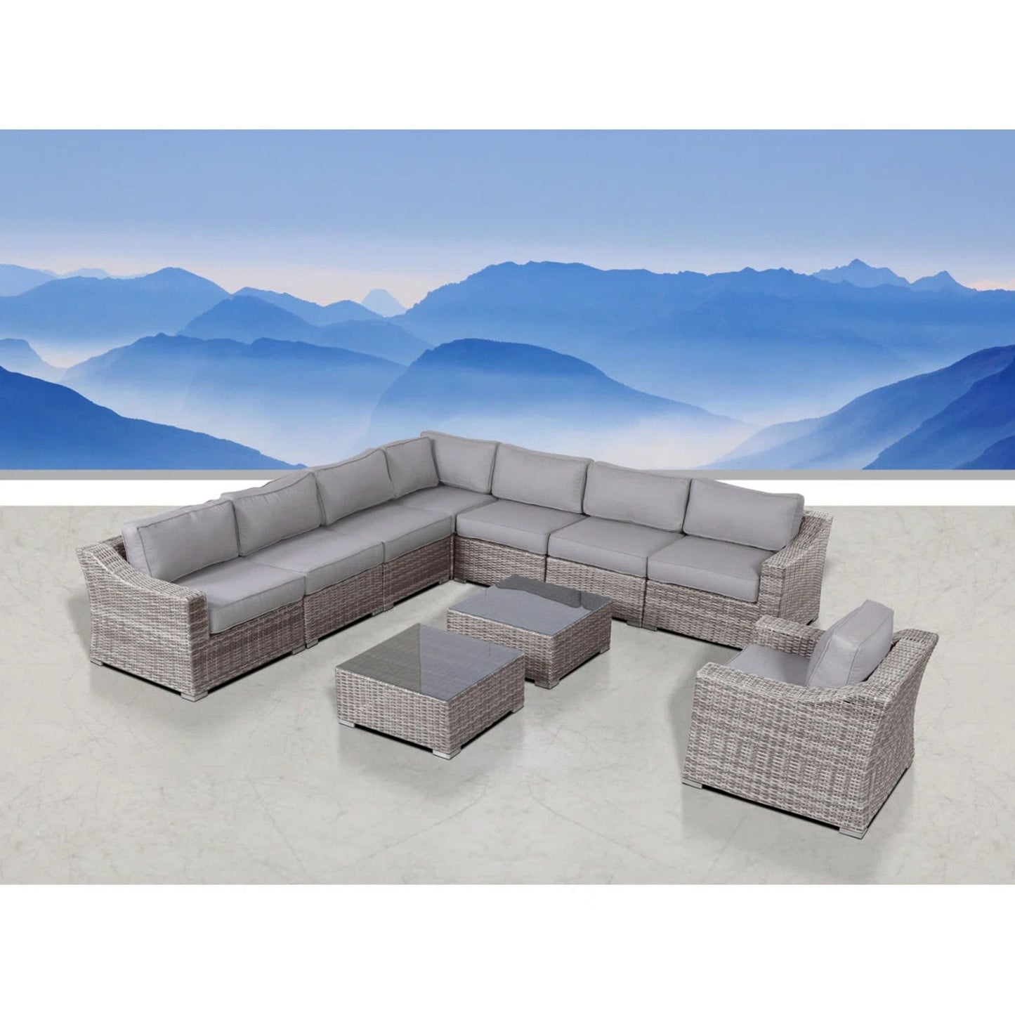 Outdoor Wicker Conversation Set With Cushions, All Weather LSI Patio Furniture