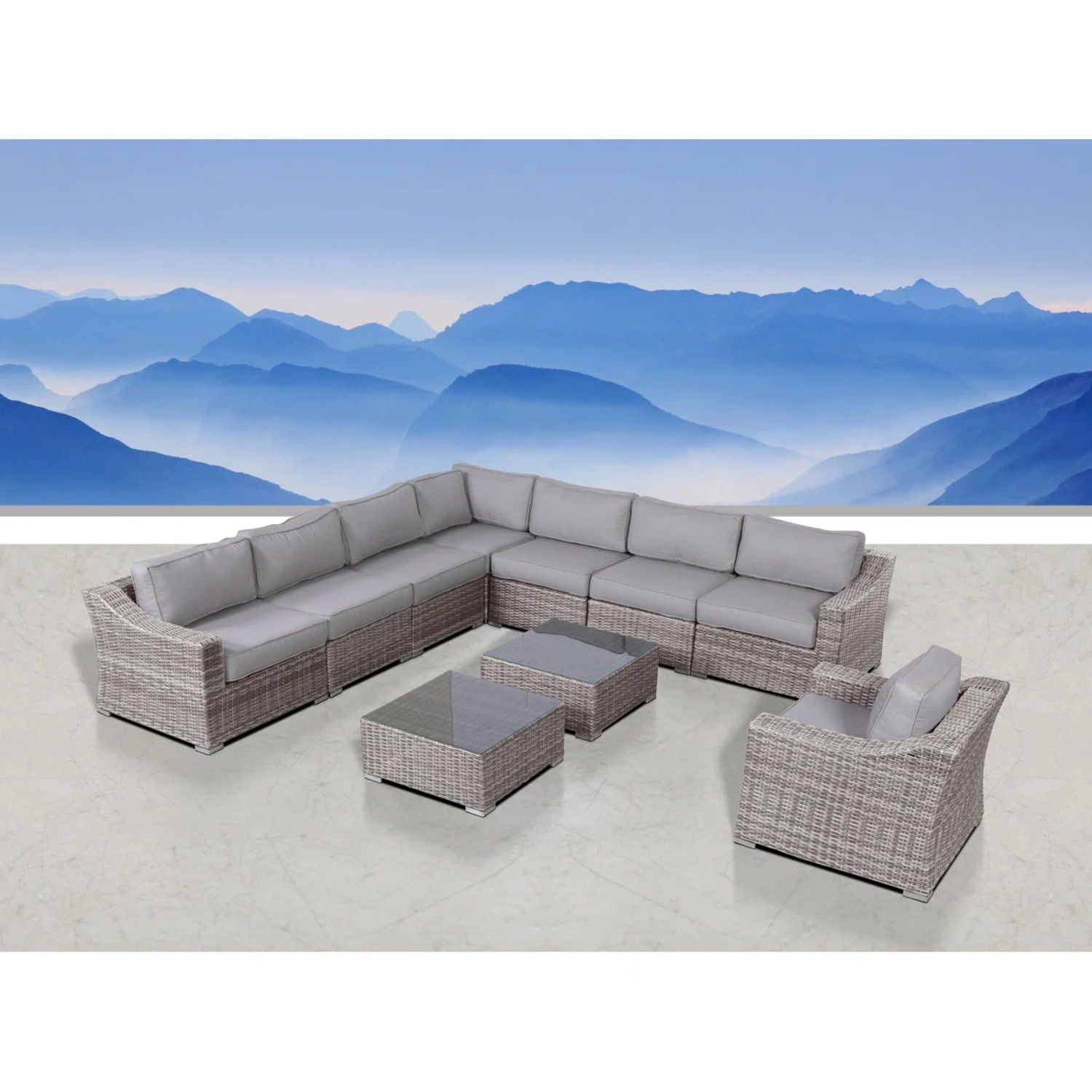 Outdoor Wicker Conversation Set With Cushions, All Weather LSI Patio Furniture