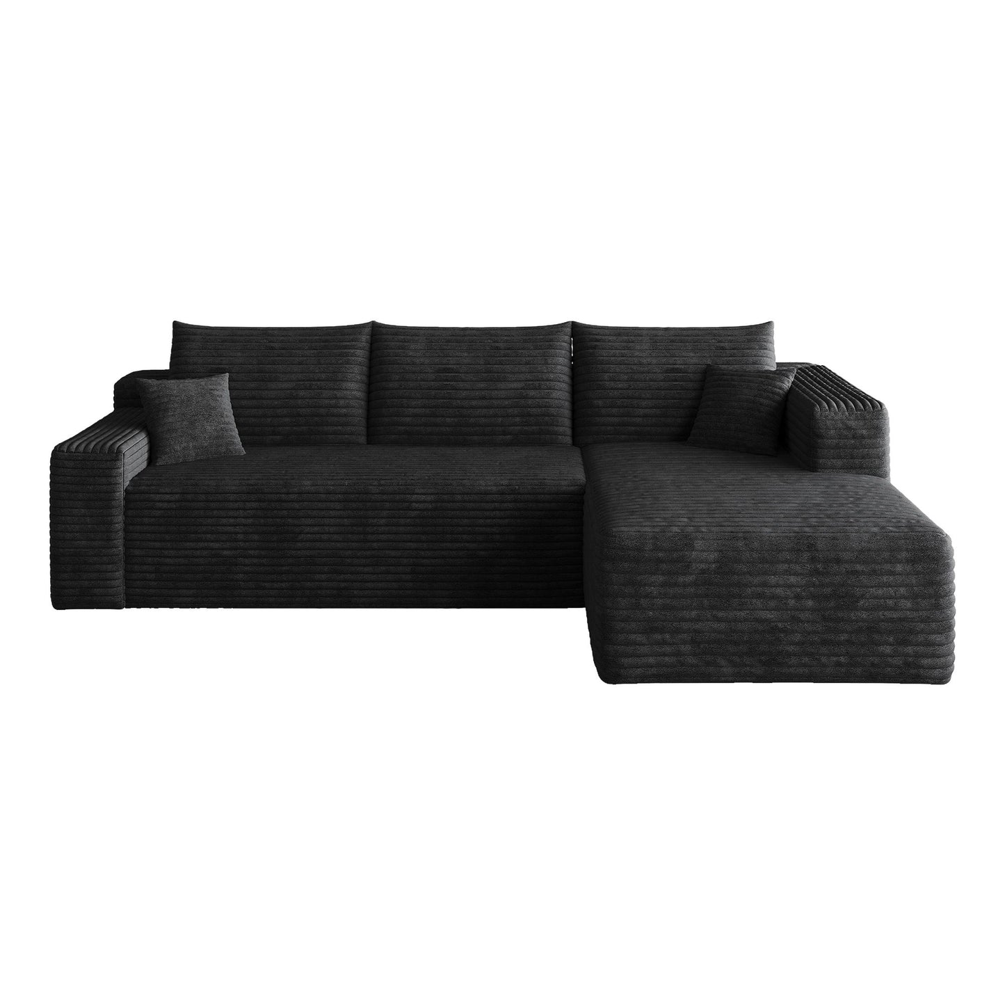 Cloud Sectional Sofa, Comfort U-Shaped Sofa For Living Room - Black Home Essentials