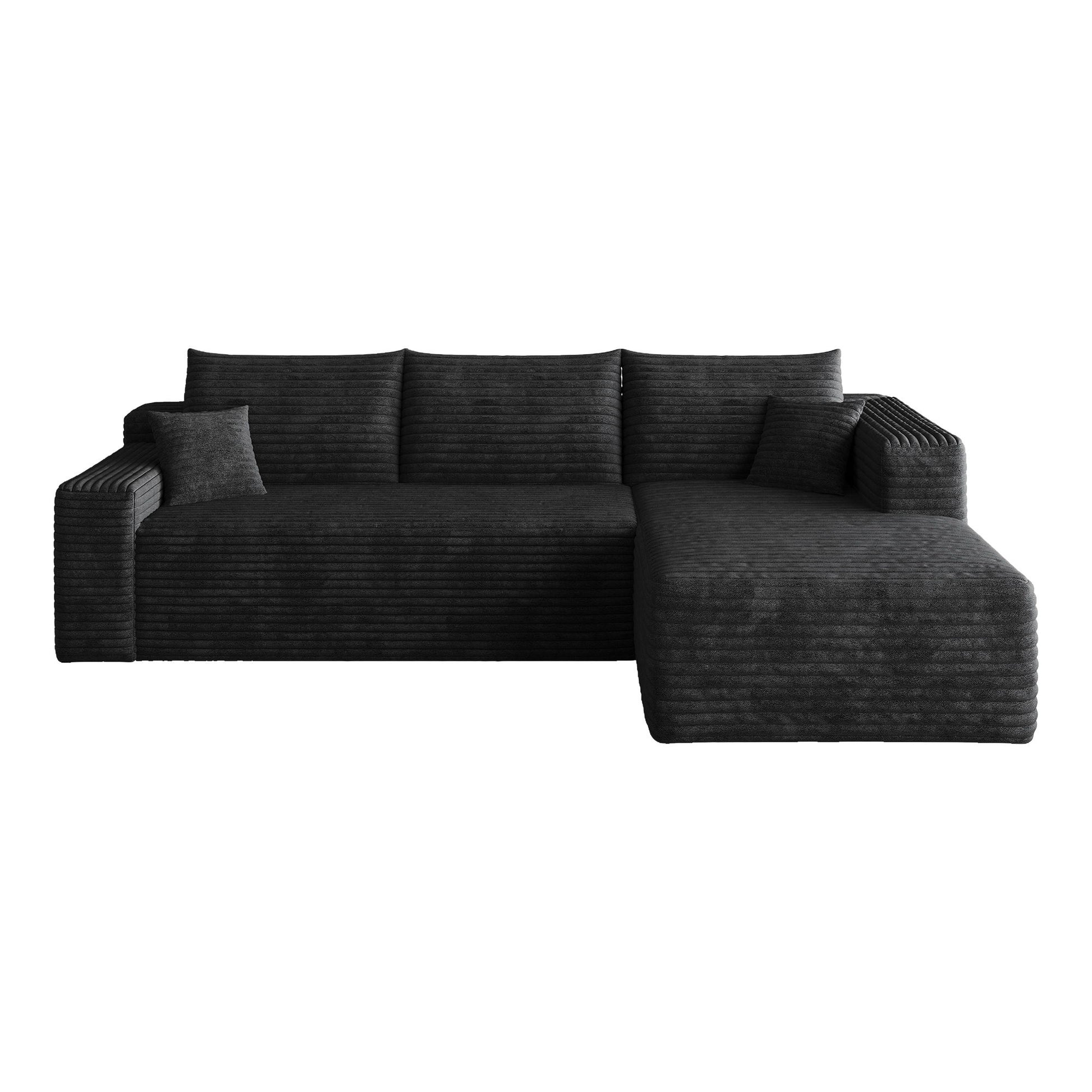 Cloud Sectional Sofa, Comfort U-Shaped Sofa For Living Room - Black Home Essentials