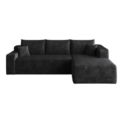 Cloud Sectional Sofa, Comfort U-Shaped Sofa For Living Room - Black Home Essentials