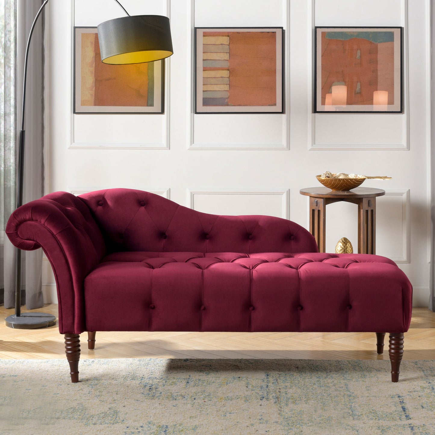 Samuel - Tufted Roll Arm Chaise Lounge Jennifer Taylor Home