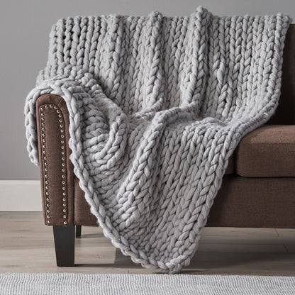 Cozy Knitted Acrylic Throw Blanket With Double Sided Design Noble House