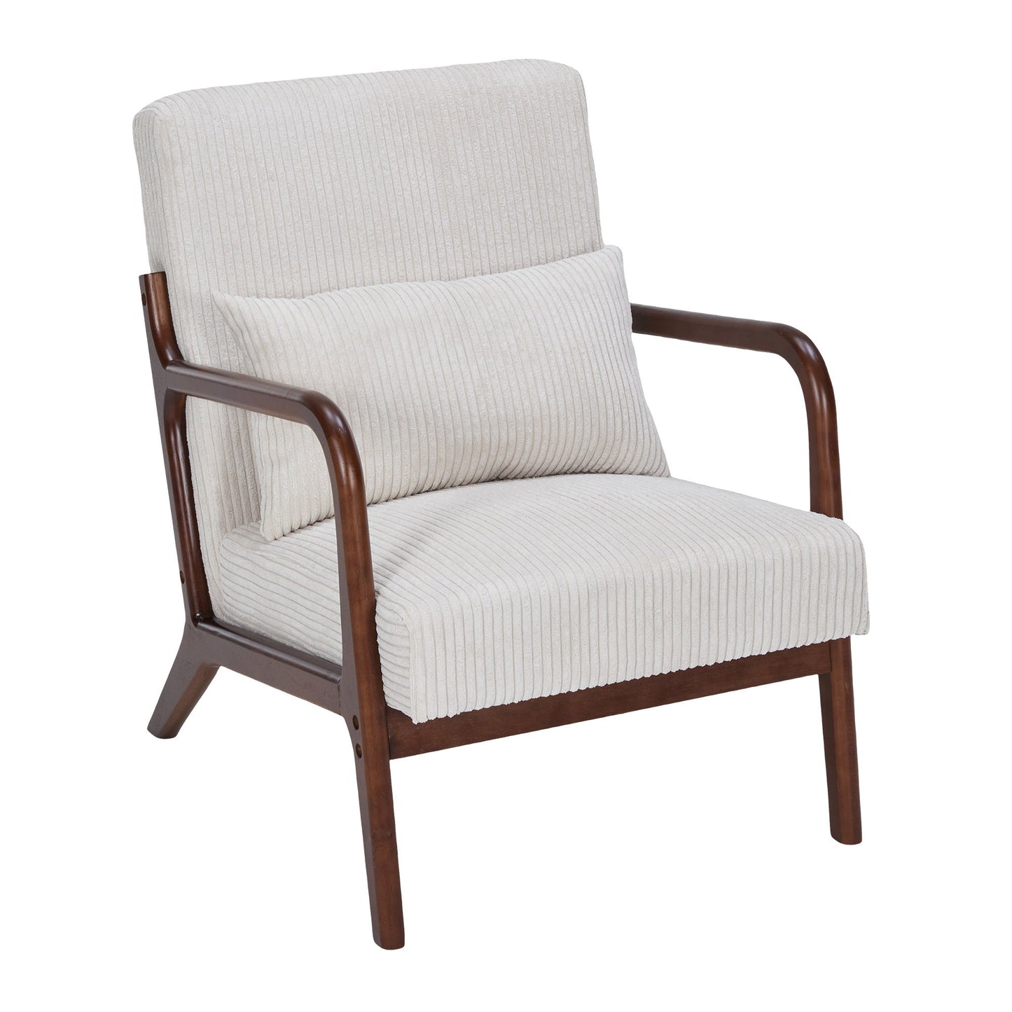 Accent Chair With Pillow And Wood Frame Home Essentials