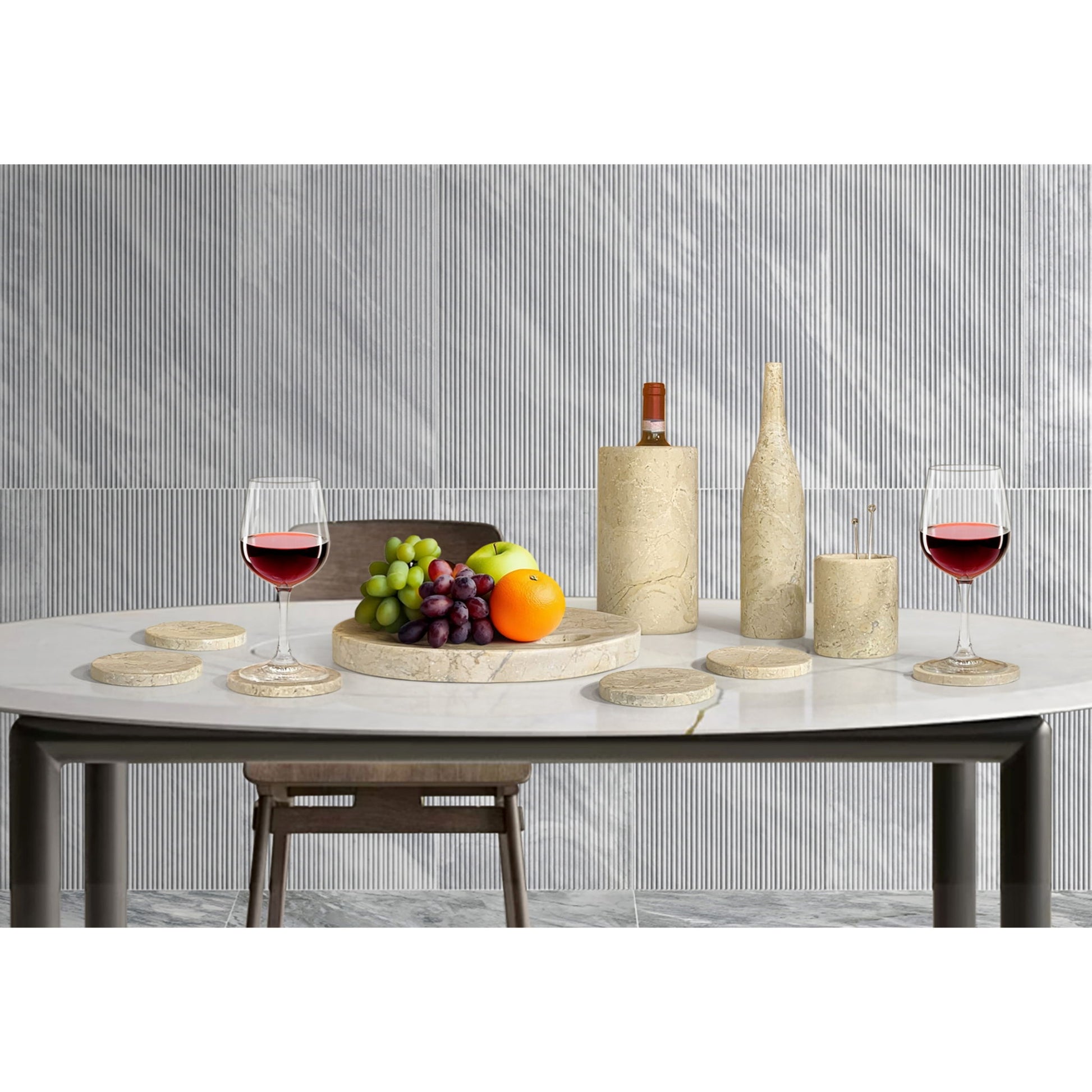 10 Pieces Luxury Natural Marble Dining Room Accessories Set Daily Nest