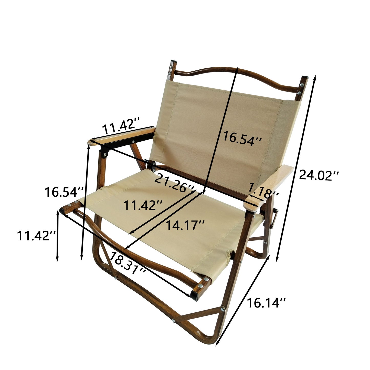 Comfy Foldable And Portable Chair With Armrests, Indoor And Outdoor (Set of 4) - Brown Home Essentials