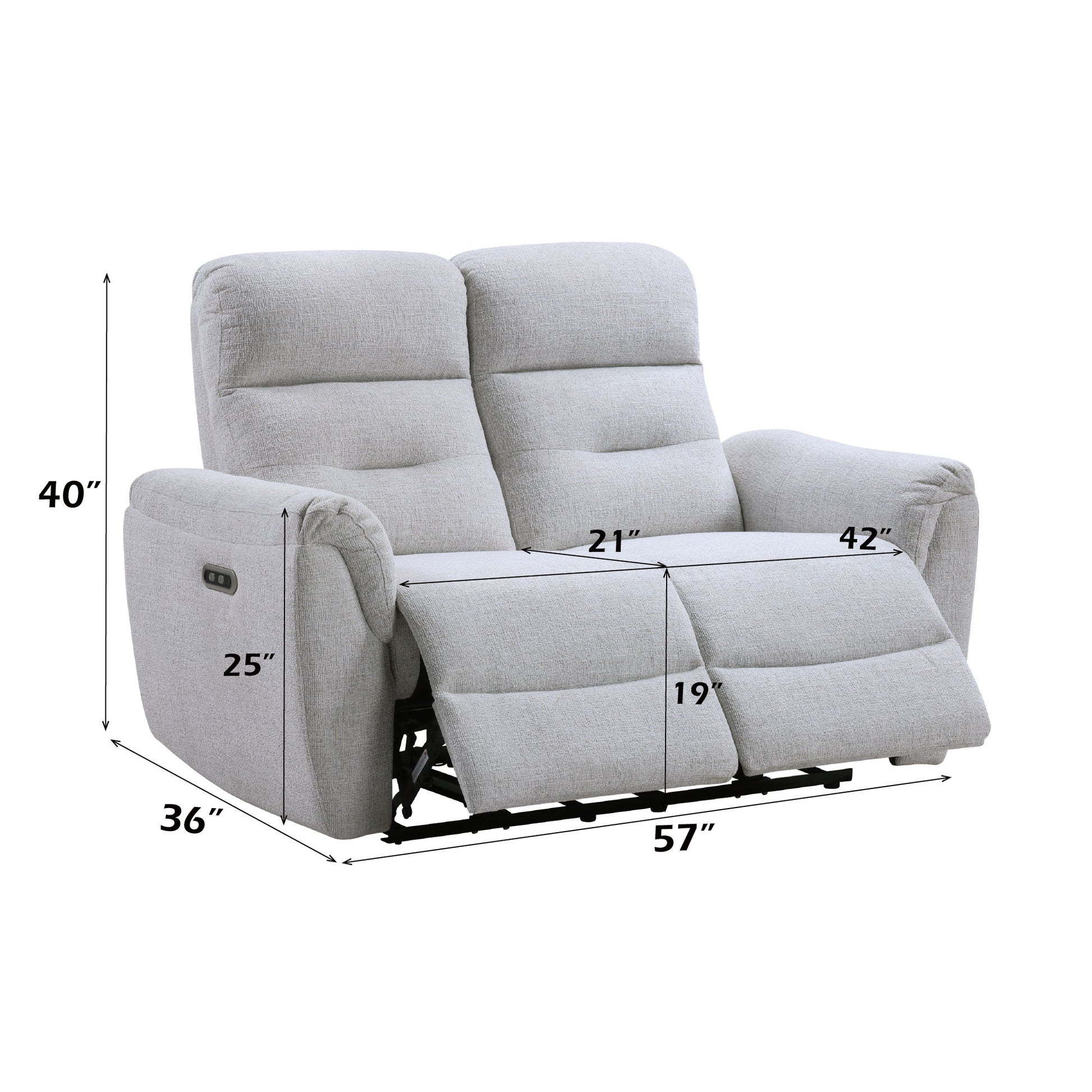 Eastre - Power Motion Loveseat With USB Port - Gray Acme