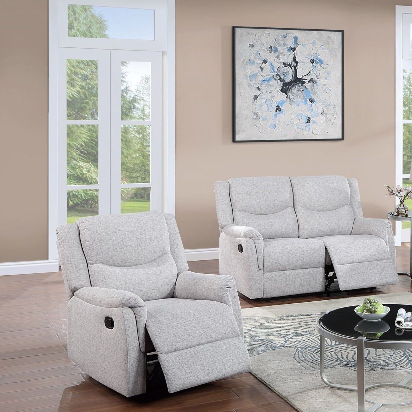 2 Piece Living Room Set With Loveseat And Recliner Home Essentials