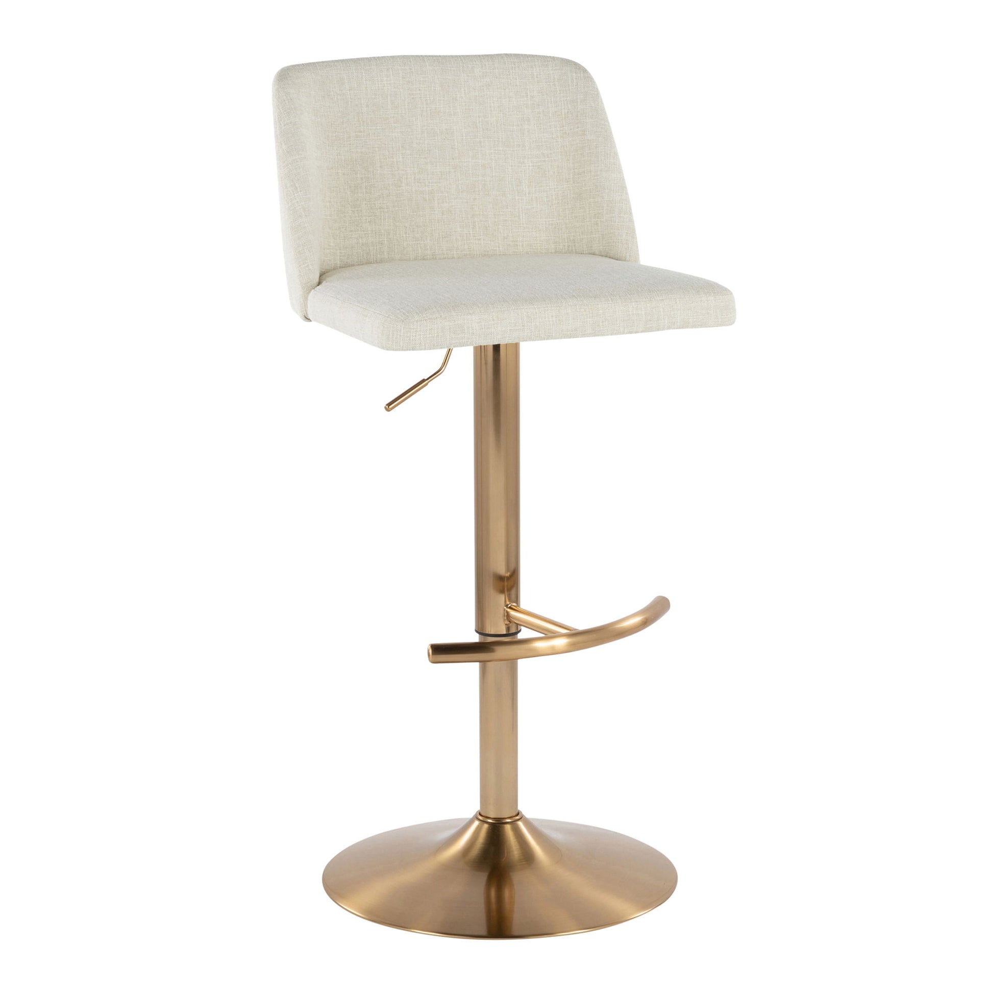 Toriano - Contemporary Adjustable Barstool Swivel With Rounded T Footrest (Set of 2) Lumi Source