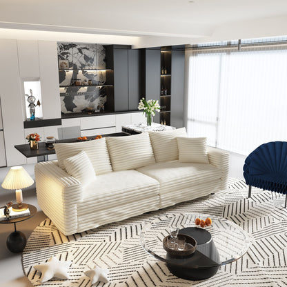 4 Seat Sofa, Modern Comfy Upholstered Sofa Cloud Couch, Deep Seat Couches With Soft Pillows Home Essentials