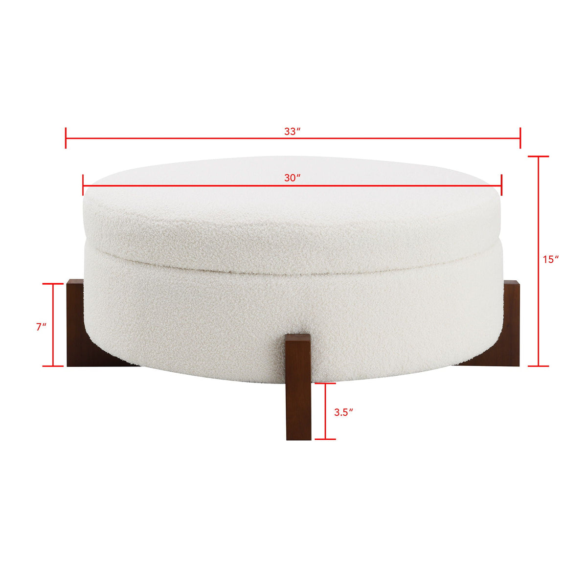 Round Storage Ottoman, Footrest Stool For Living Room Home Essentials