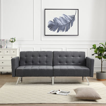 Futon Sofa Bed Convertible Folding Lounge Couch, Armrests Home Essentials