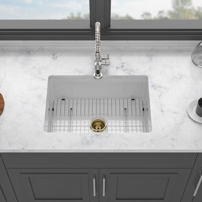 Undermount Single Bowl Ceramic Kitchen Sink, Dual Mount Daily Nest