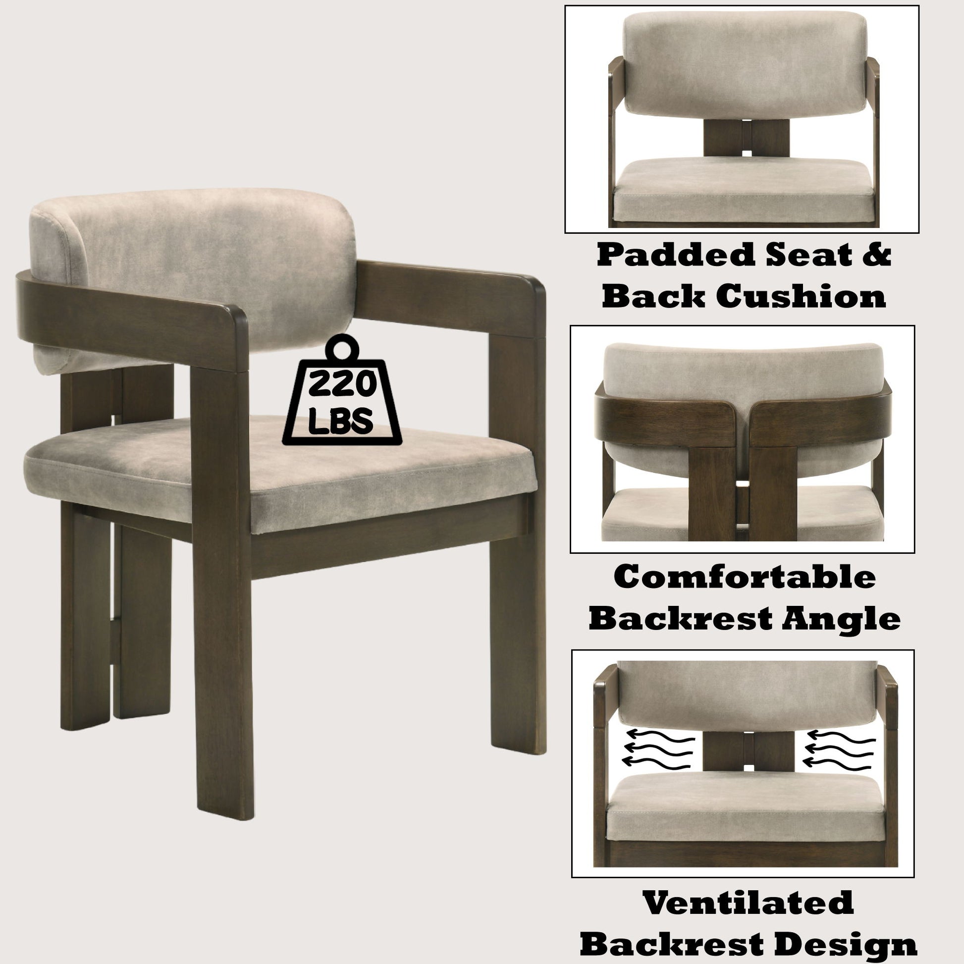 Destin - Polished Microfiber Side Chair (Set of 2) - Light Gray Acme