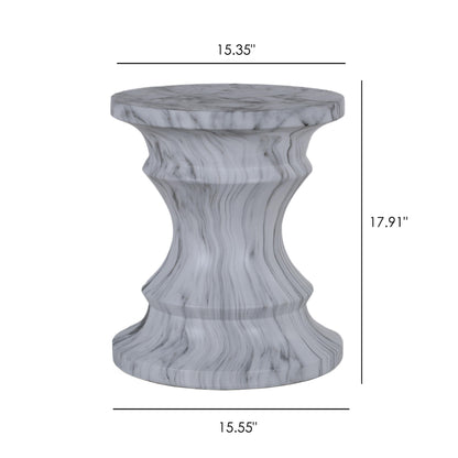 Geometric Round Outdoor End Table - Marble Home Essentials