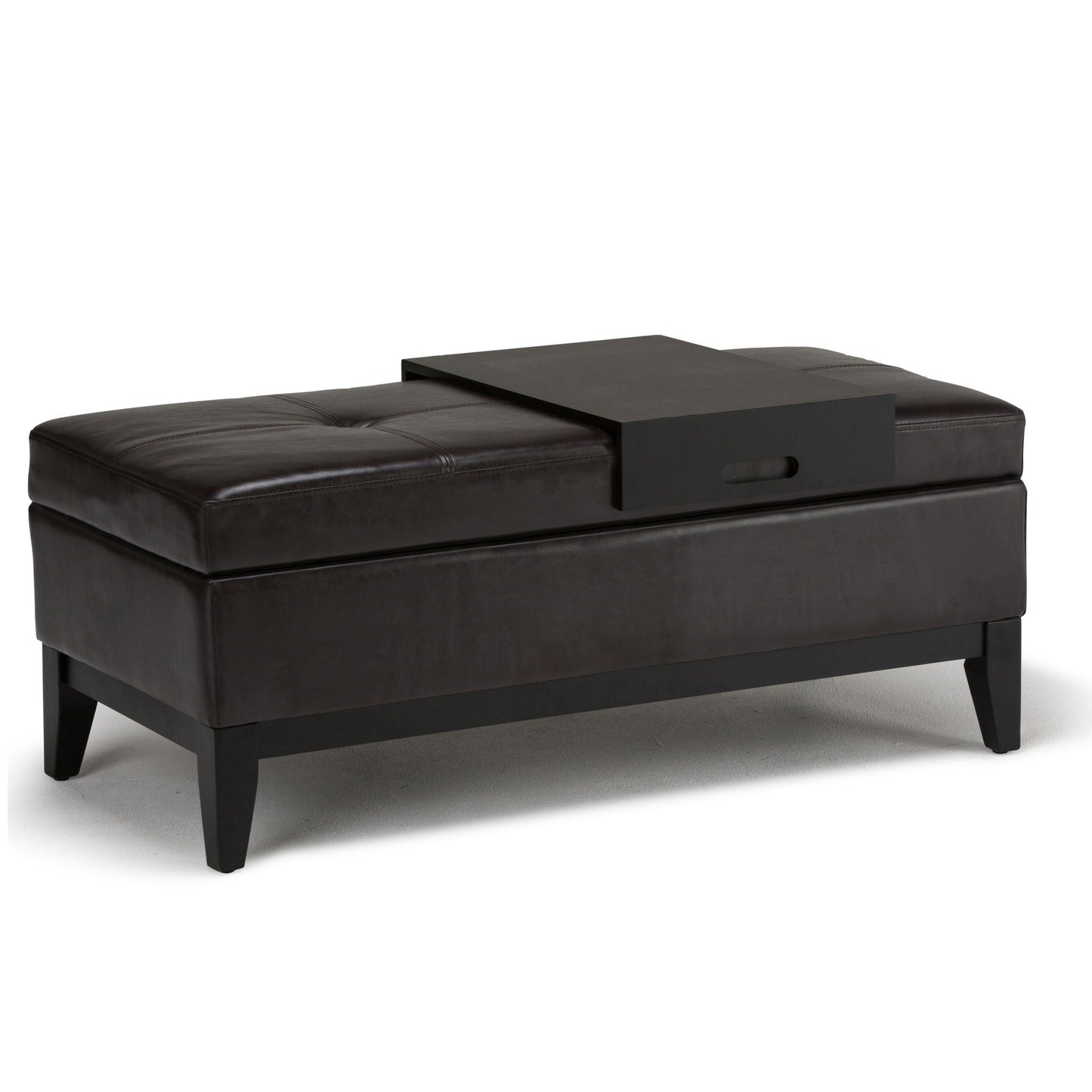 Oregon - Contemporary Storage Ottoman Bench With Tray Simpli-Home