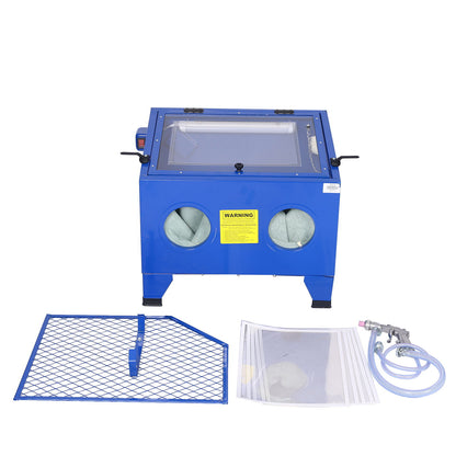 Bench Top Portable Sand Blaster Cabinet Kit 25 Gallon With 80 Psi Capacity - Blue Daily Nest