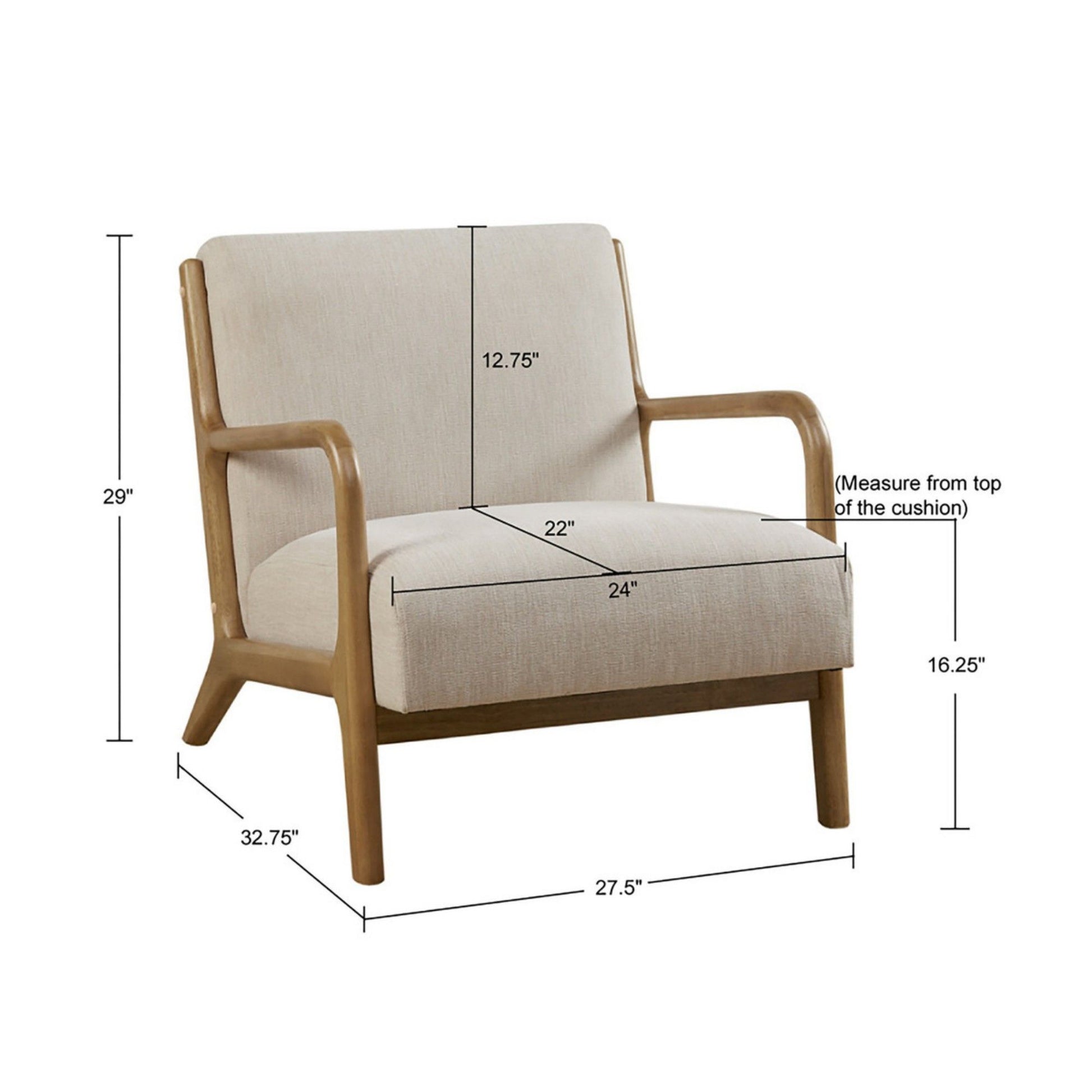 Mid-Century Style Lounge Chair With Upholstered Seat JLA