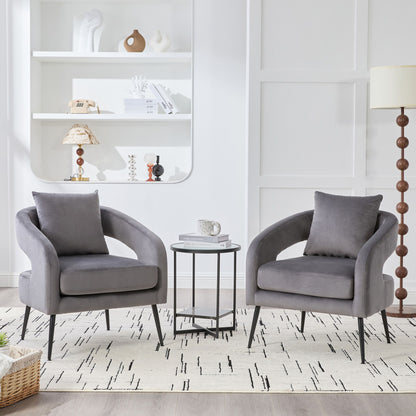 Open Back Accent Chair, Round Sofa Lounge Armchair Home Essentials