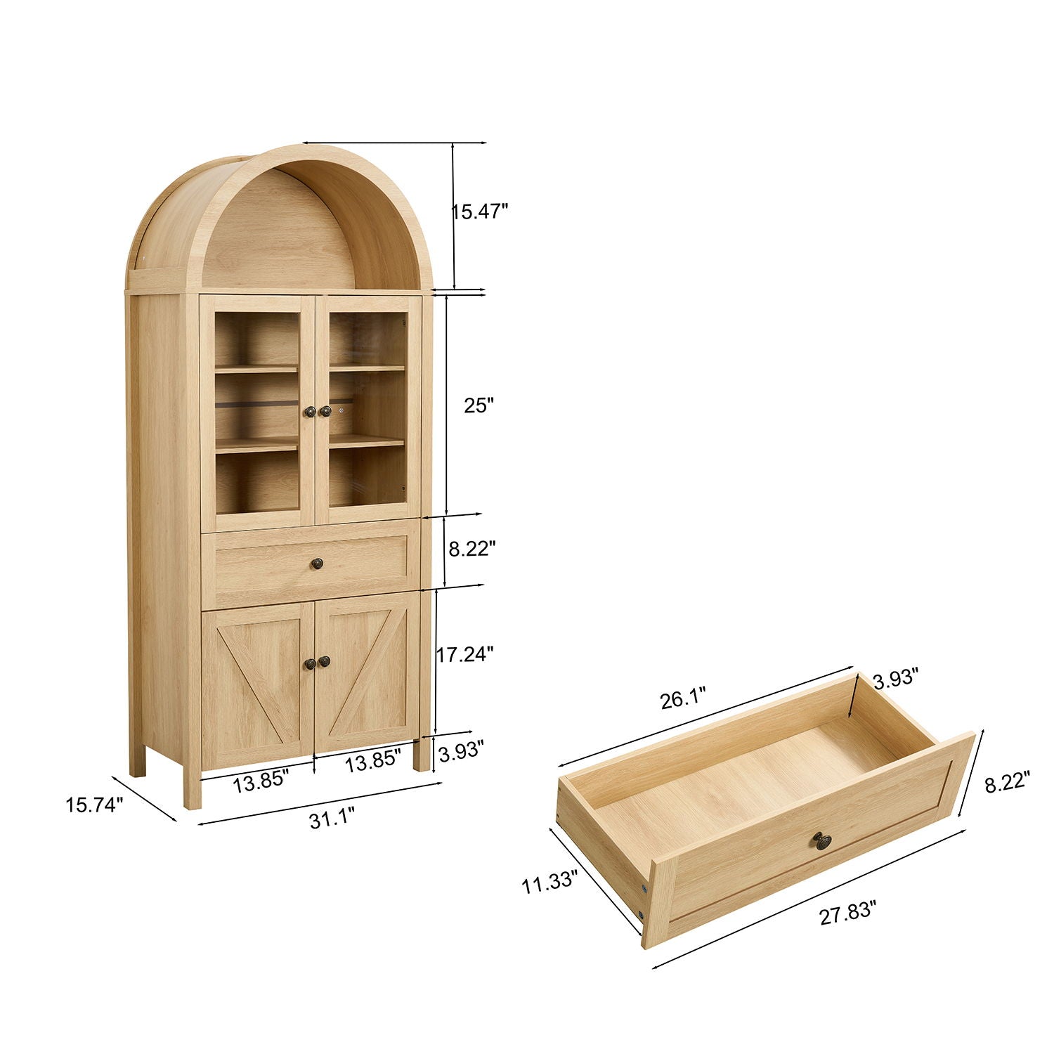 Retro Dome Cabinet With Large Storage Space Home Essentials