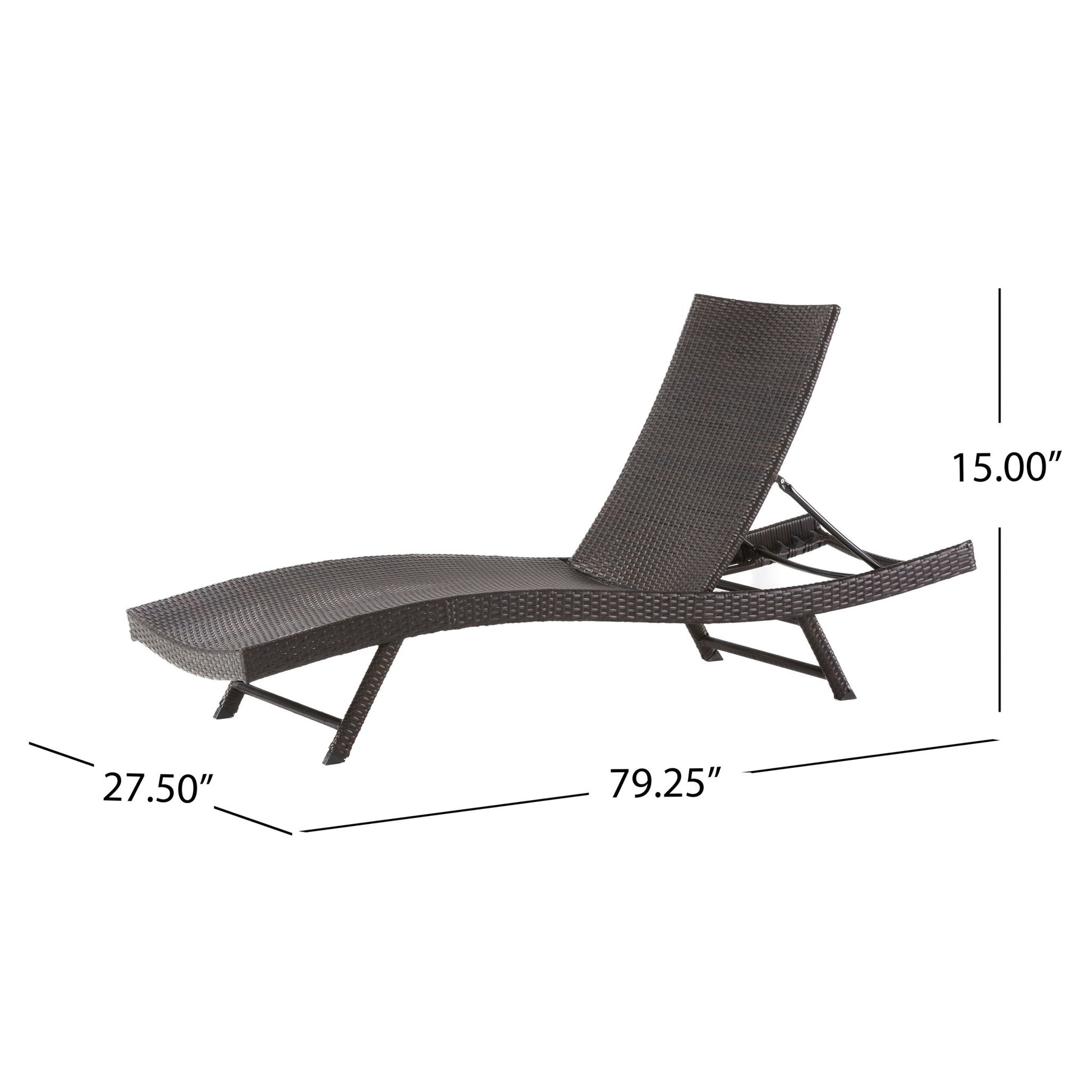 Kauai - Modern Style Wicker Chaise Lounge - Brown Multi Noble House