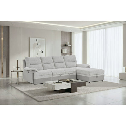 Sectional Sofa With Power Recline, USB Charging, And Storage Chaise - Gray Global Furniture USA